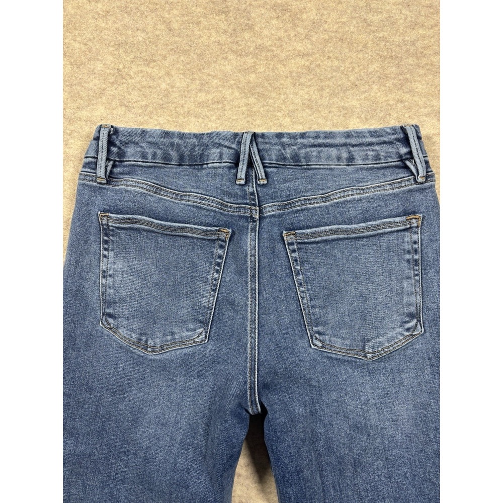 Good American Women's Blue Denim Jeans Size 10/30 High Waist Medium Wash Stretch - Picture 7 of 8